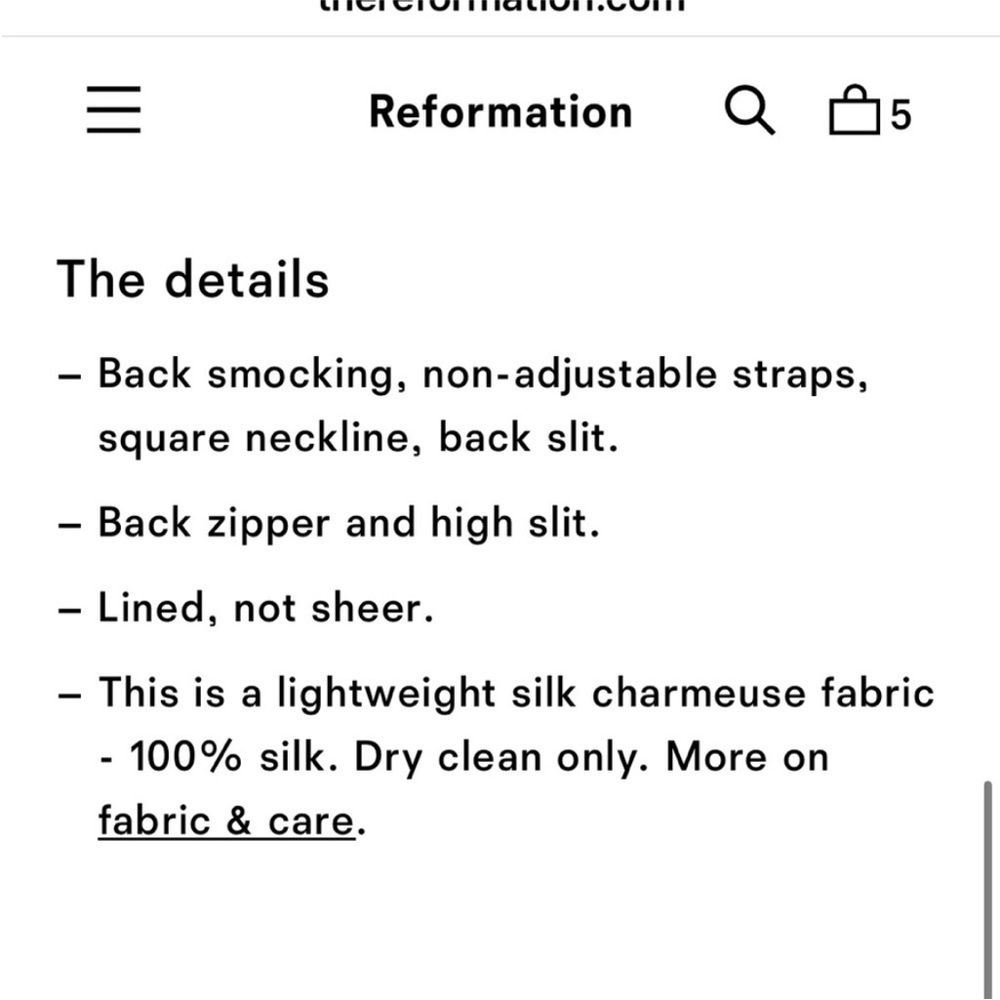 NEW Reformation Frankie Silk Dress - Picture 12 of 13